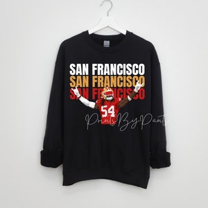 Stacked San Francisco - Digital Print - 49ers player #54 - football png, red, white, and gold