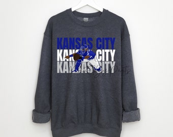Digital Print  - stacked Kansas City - Royals Player #13 - Baseball PNG blue, silver, and white