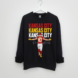 Digital Print - Chiefs player #87 Kelce Stacked Kansas City- football PNG red, yellow, and white