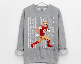 San Francisco - Digital Print - 49ers player #85 KITTLE- transparent font - football png, red, white, and gold