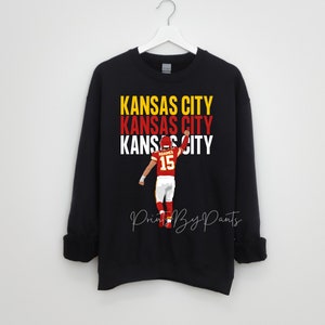 Digital Print - Chiefs player #15 Mahomes Stacked Kansas City- football PNG red, yellow, and white