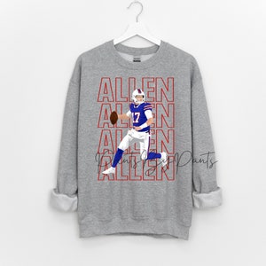 Digital Print- Buffalo - Bills speler #17 Allen - voetbal PNG rood, blauw en wit