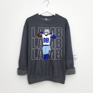 Digital Print- Dallas - Cowboys player #88 LAMB transparent - football PNG navy blue and light blue