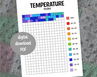 Temperature Blanket Tracker: Crochet, Knitting, Cross Stitch (PDF) 2025 and 2026