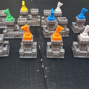 Jeu de société GOT imprimé en 3D, petits et grands châteaux neutres avec drapeaux de conquête compatibles avec la plupart des jeux médiévaux