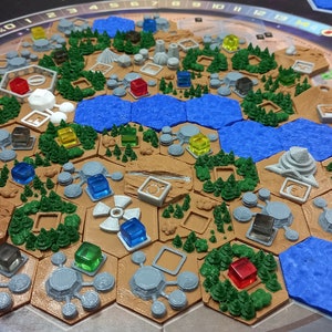 Piastrelle esagonali 3D bicolore compatibili con il set base "Terraforming" x59+