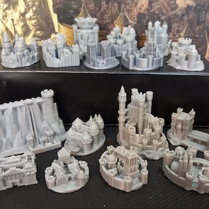 GoT board game Neutral small & Big castles The Wall and conquer flags miniatures 3D Printed