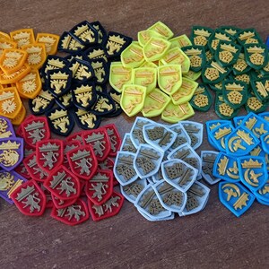 Gioco da tavolo GoT Gettoni di potenza 3D stampati a due colori fino a 9 colori/case, con stemmi diversi