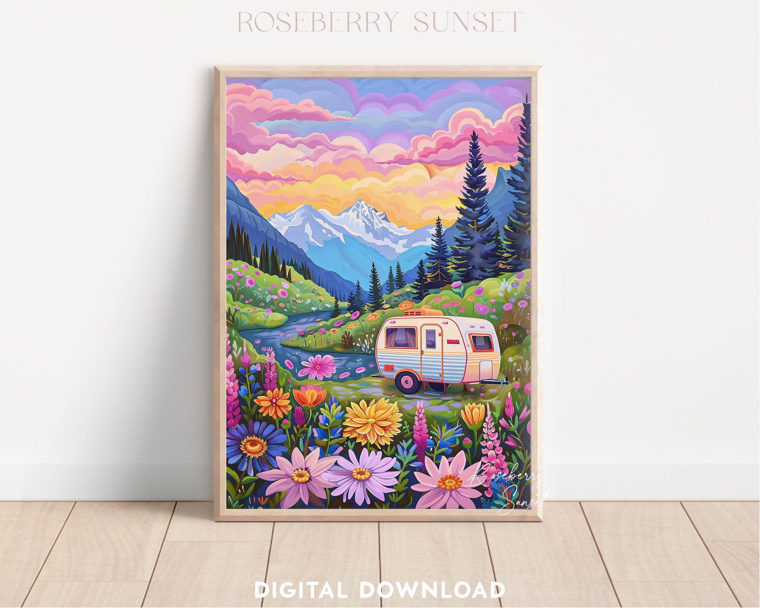 Hippie van painting - Etsy México, image size:3000x2400
