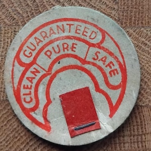 Vintage 1950 milk bottle top. Advertising.Pop art style.