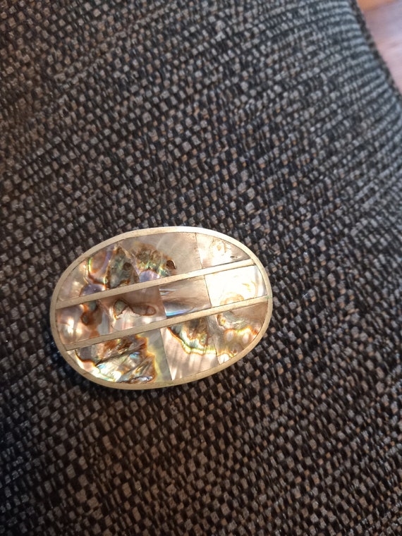 Vintage c.1976 Mexican mother of pearl silver met… - image 3