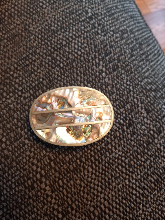 Vintage c.1976 Mexican mother of pearl silver met… - image 1