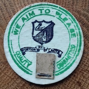 Vintage 1950 milk bottle top. Advertising.Pop art style.