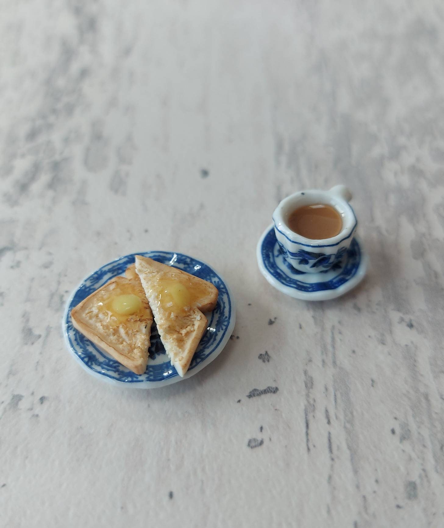 Miniature Breakfast Miniature Tea And Toast Miniatures Tiny Etsy