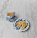 Miniature breakfast, miniature tea and toast, miniatures, tiny food, miniature toast, 1:12 scale, miniature tea set, teaset 