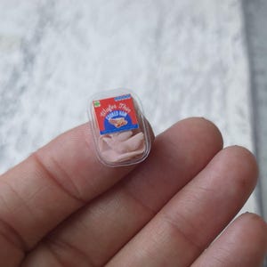 Miniaturpaket von Ham, Lunch-Set, Puppenhaus-Miniaturen, Maßstab 1 12, Maßstab 1,5 Zoll, Café, Diorama, Mittagessen, Lebensmittel aus Polymer Clay