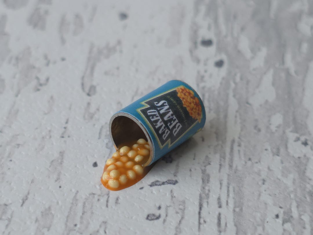 Miniature Spilt Beans, Doll House Food and Drink, Mini Baked Beans ...