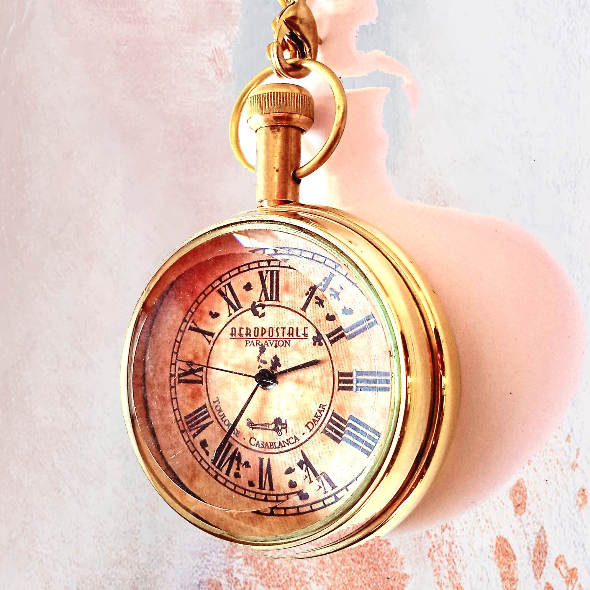 Pocket Watch Antique Handcrafted Brass Pocket Watch Gold Etsy