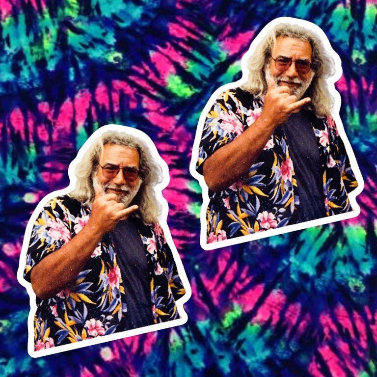 Jerry Garcia Shaka 3” Stickers Grateful Dead