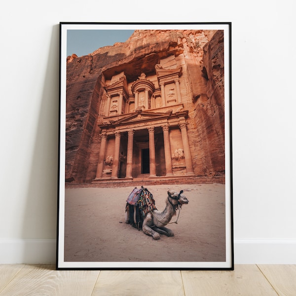 Petra The Treasury poster, Jordan  Al-Khazneh art print, Asia, HIGH QUALITY PRINT, Home Decor, Wall Art, Photography Poster