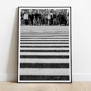 Shibuya crossing Tokyo poster, Japan black & white art, Asia, HIGH QUALITY PRINT, Home Decor, Wall Art, Photography Poster