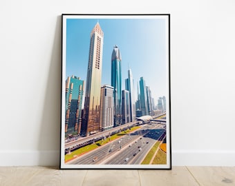 Dubai Financial District print, Dubai daytime poster, Abu Dhabi, UAE, Emirates, HIGH QUALITY print, Home Decor, Wall Art, Photography Poster