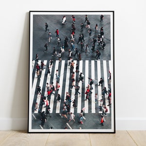 Cartel del cruce de Shibuya en Tokio, arte de drones aéreos de Japón, Asia, IMPRESIÓN DE ALTA CALIDAD, decoración del hogar, arte de la pared, cartel de fotografía