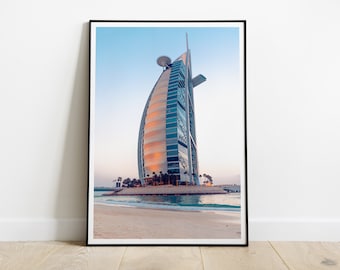 Burj Al Arab hotel print, Dubai poster, Abu Dhabi, UAE, Emirates, HIGH QUALITY print, Home Decor, Wall Art, Photography Poster