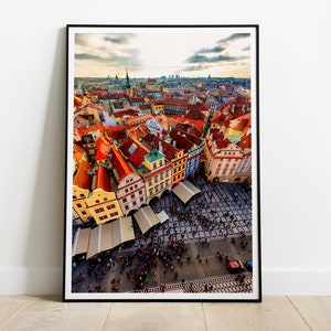 Prague Old Town Sky view poster, Prague print, HIGH QUALITY PRINT, Prague Home Decor, Prague Wall Art, Prague Photography Poster