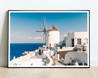 Santorini windmill Print, Oia Santorini Art Photography, Santorini Print, Greek Island, Santorini Photography, Wall Art Home Decor, Travel