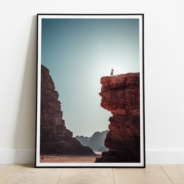 Wadi Rum desert & mountains poster, Jordan art print, Asia, HIGH QUALITY PRINT, Home Decor, Wall Art, Photography Poster