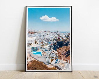 Santorini white rooftops Print, Santorini Art Photography, Santorini Print, Greek Island, Santorini Photography, Wall Art Home Decor, Travel