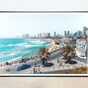 Tel Aviv beach poster, Israel print, Asia, HIGH QUALITY PRINT, Home Decor, Wall Art, Photography Poster