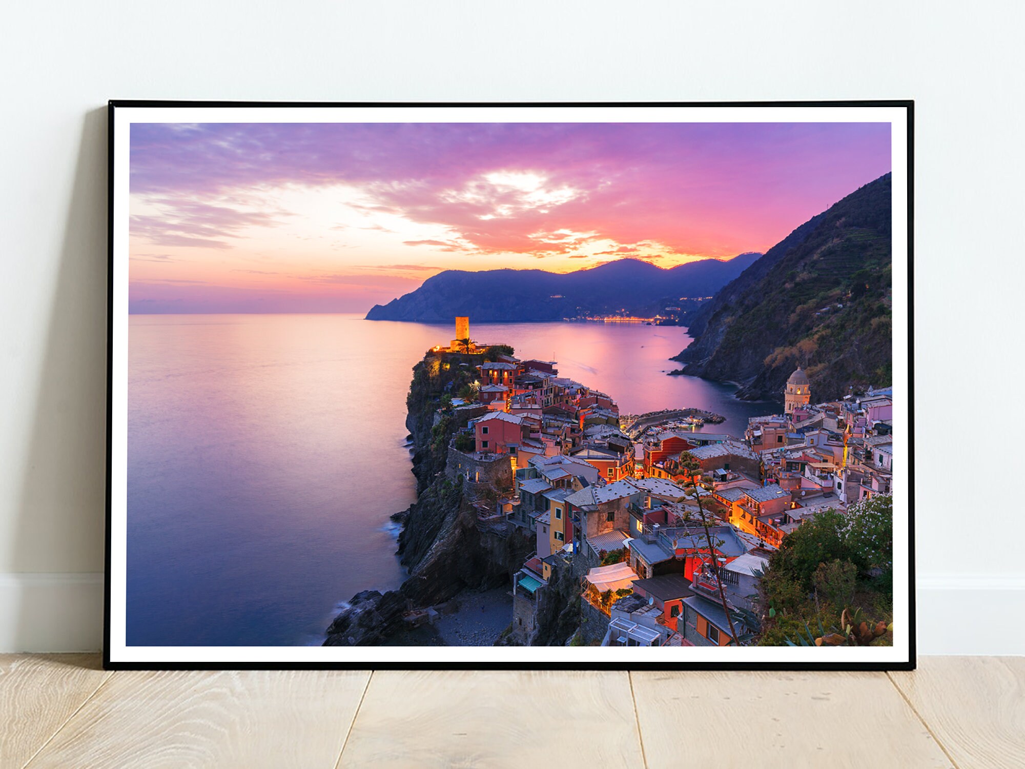 Vernazza Sunset Print, Cinque Terre Poster, Riomaggiore