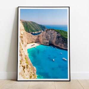 Zakynthos shipwreck beach Print, Zakynthos Art Photography, Zakynthos Print, Greek Island, Zakynthos Photography, Wall Art Home Decor