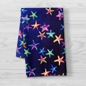 Starfish Kitchen Towel - Absorbent Bathroom Hand Towel - Vibrant Starfish Print - Tea Towel - Dish Towel - Nautical Decor
