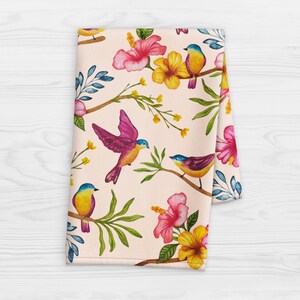 Tropisches Vogel Geschirrtuch: Floral Hawaiianische Hibiskus Muster