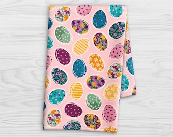 Easter Egg Kitchen Towel - Watercolor Floral Easter Egg Dish Towel - Cute Easter Print Tea Towel - Spring Decor Bathroom Hand Towel