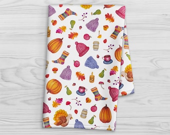 Fall Decor Kitchen Towel - Thanksgiving Decor Dish Towel - Tea Towel - Fall Decor Bathroom Hand Towel - Thanksgiving Themed Hand Towel