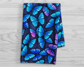 Blue Morpho Butterfly Kitchen Towel - Kaleidoscope of Butterflies Tea Towel - Spring Kitchen Decor - Nature Lover Bathroom Hand Towel