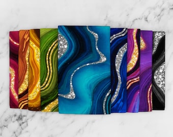 Asciugamani con stampa agata colorata - Decorazioni per cucina e bagno con pietre preziose e cristalli