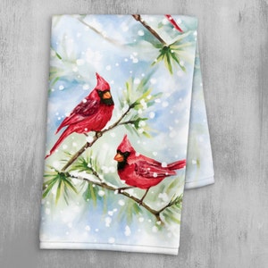 Roter Kardinal Weihnachtshandtuch - Winter Wunderland Küchenhandtuch - Weihnachtshandtuch - Weihnachtshandtuch - Weihnachtshandtuch - Weihnachtshandtuch - Weihnachtshandtuch