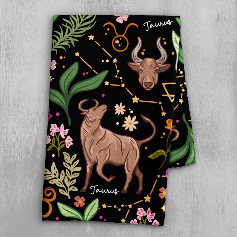 ZolaPepper Taurus Zodiac Kitchen Towel - Thumbnail 2