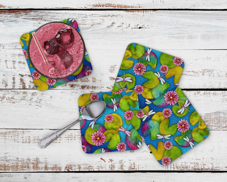 ZolaPepper Dragonfly & Lily Pad Coaster