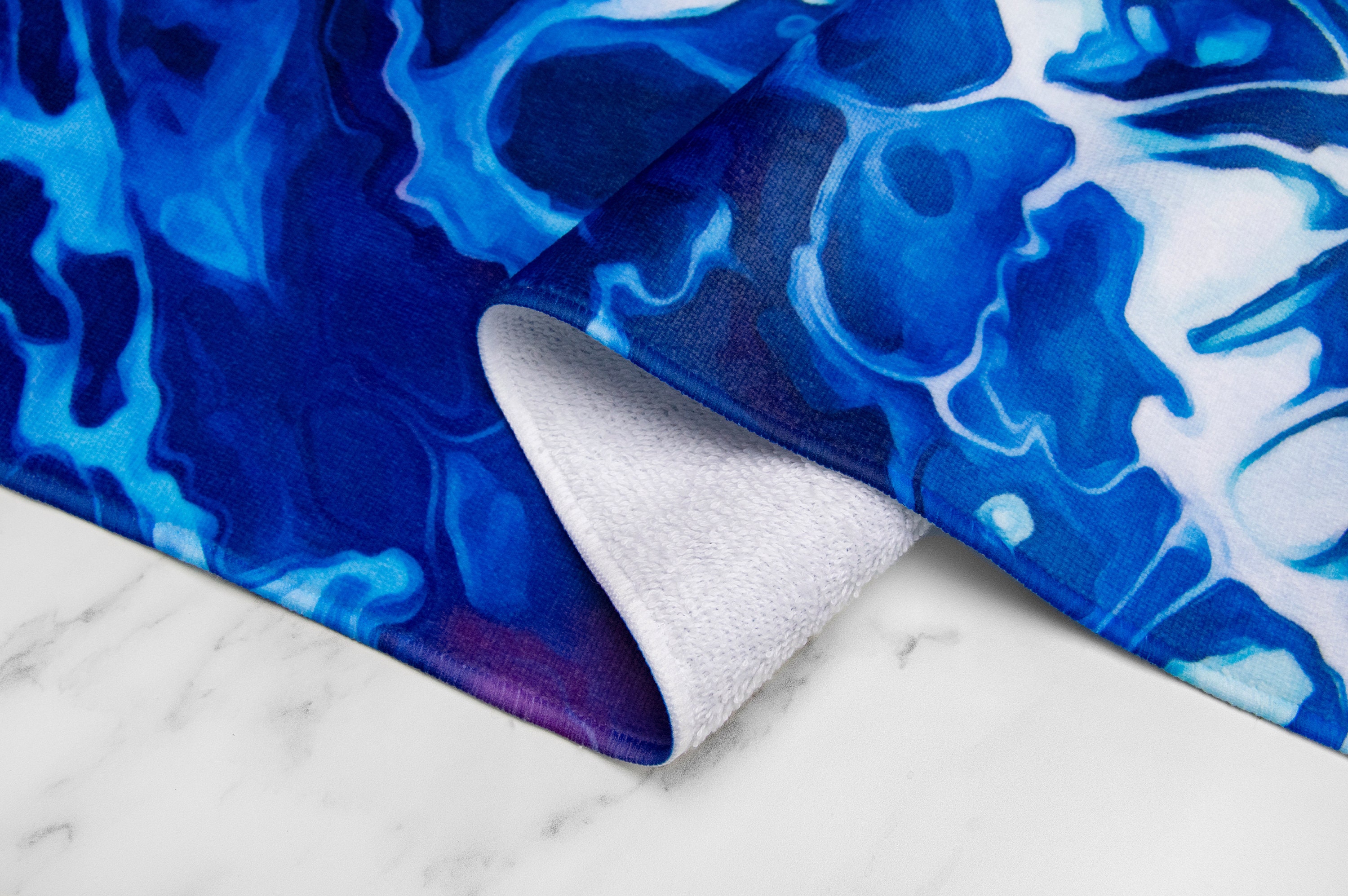 Blue Abstract Kitchen Towel Abstract Art Colorful Hand Etsy