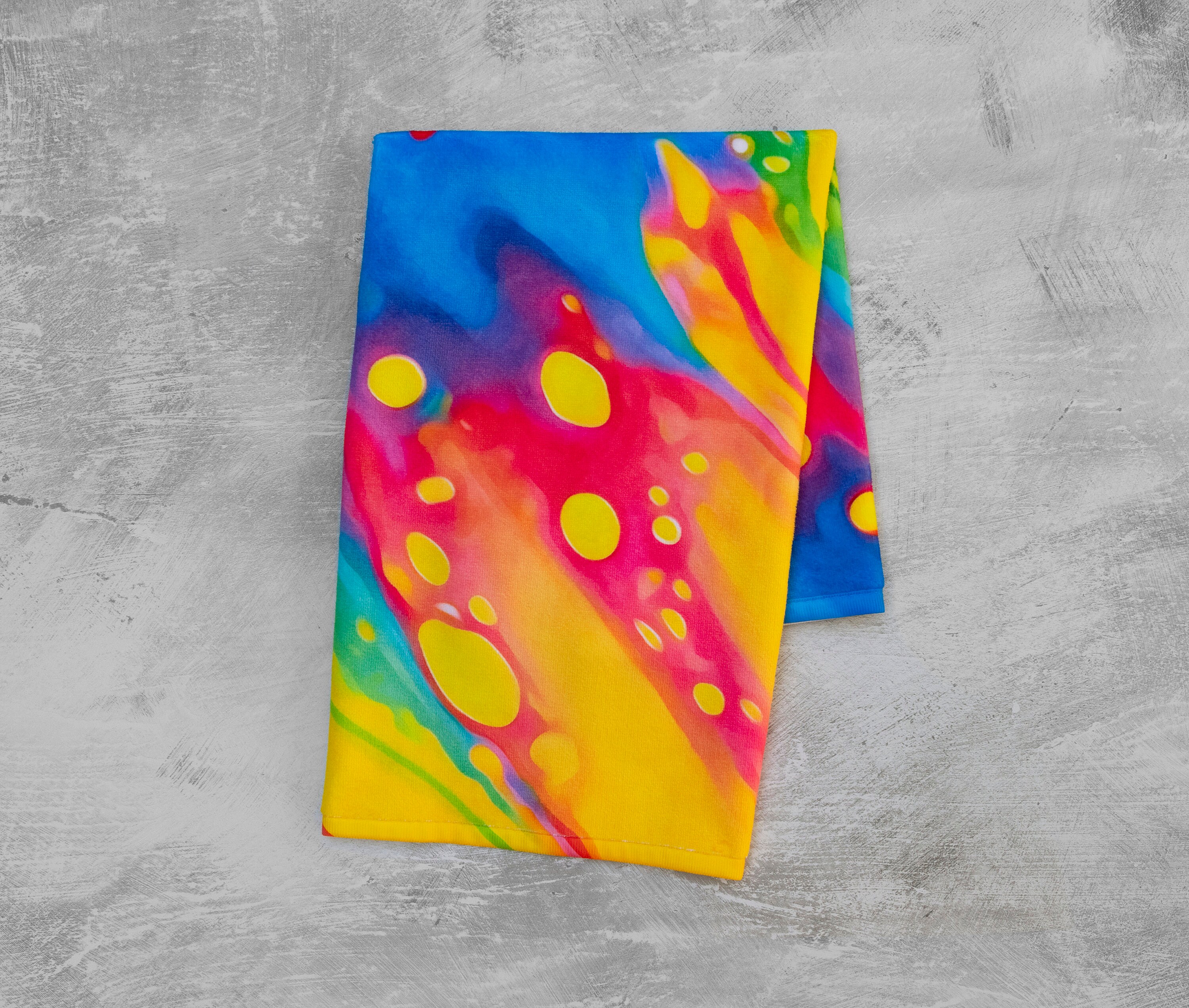 Colorful Kitchen Towel Abstract Art Tea Towel Bathroom Etsy