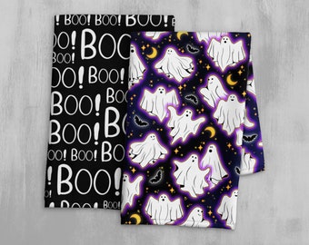 Juego de toallas de cocina de Halloween con fantasmas: decoración otoñal espeluznante