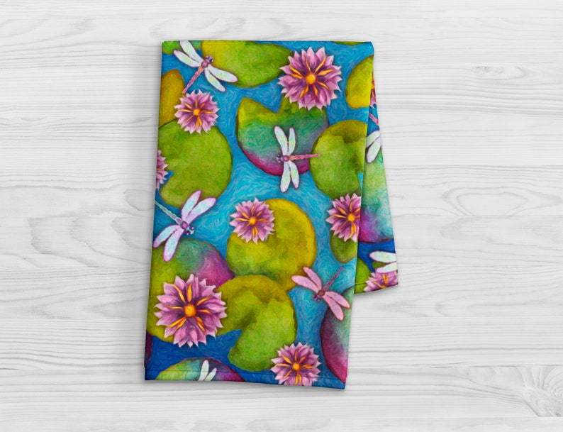 Dragonfly Print Kitchen Towel Dish Towel Tea Towel Etsy