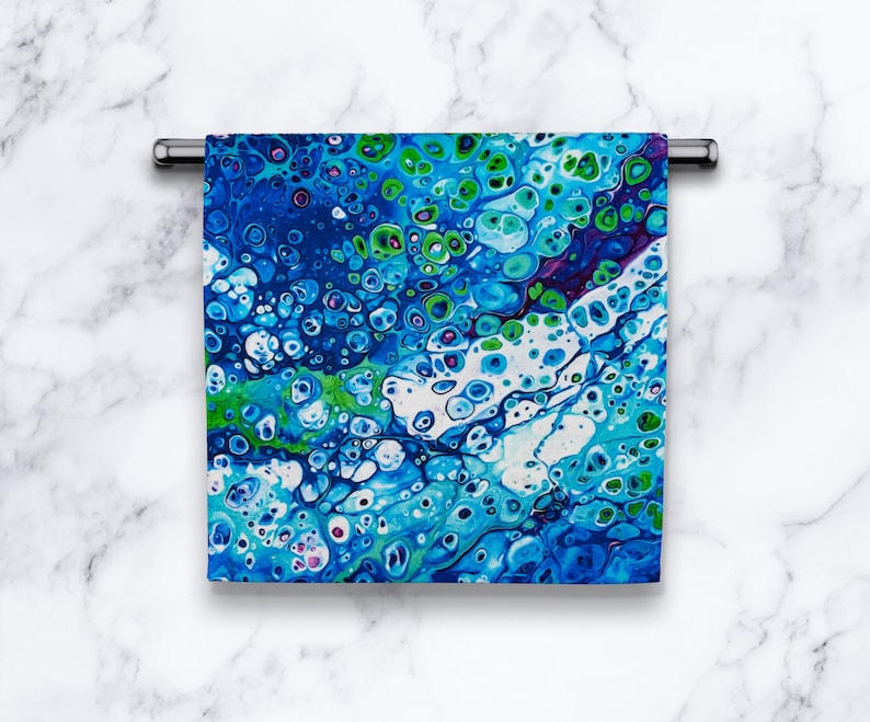 Abstract Art Kitchen Towels Abstract Print Cotton Hand Etsy