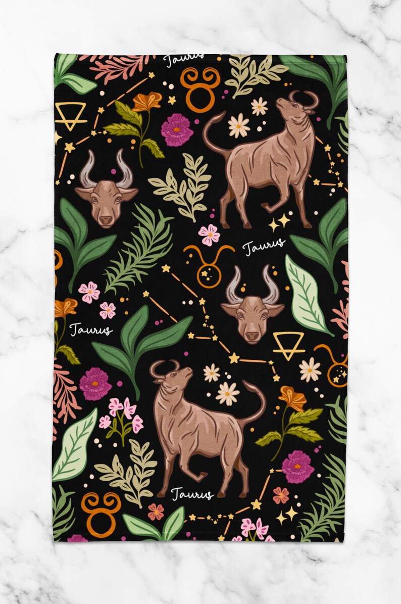 ZolaPepper Taurus Zodiac Kitchen Towel - Thumbnail 3
